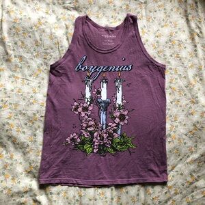 boygenius merch three candles tank, Lucy Dacus, Julien Baker, Phoebe Bridgers